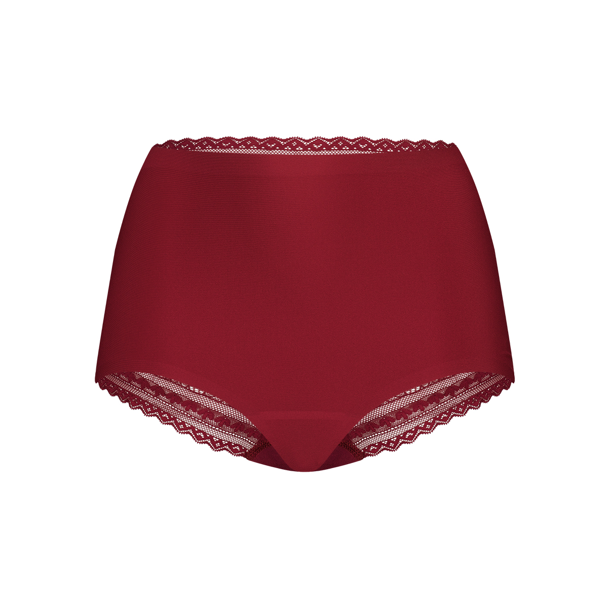 High waist met kant beet red maat L