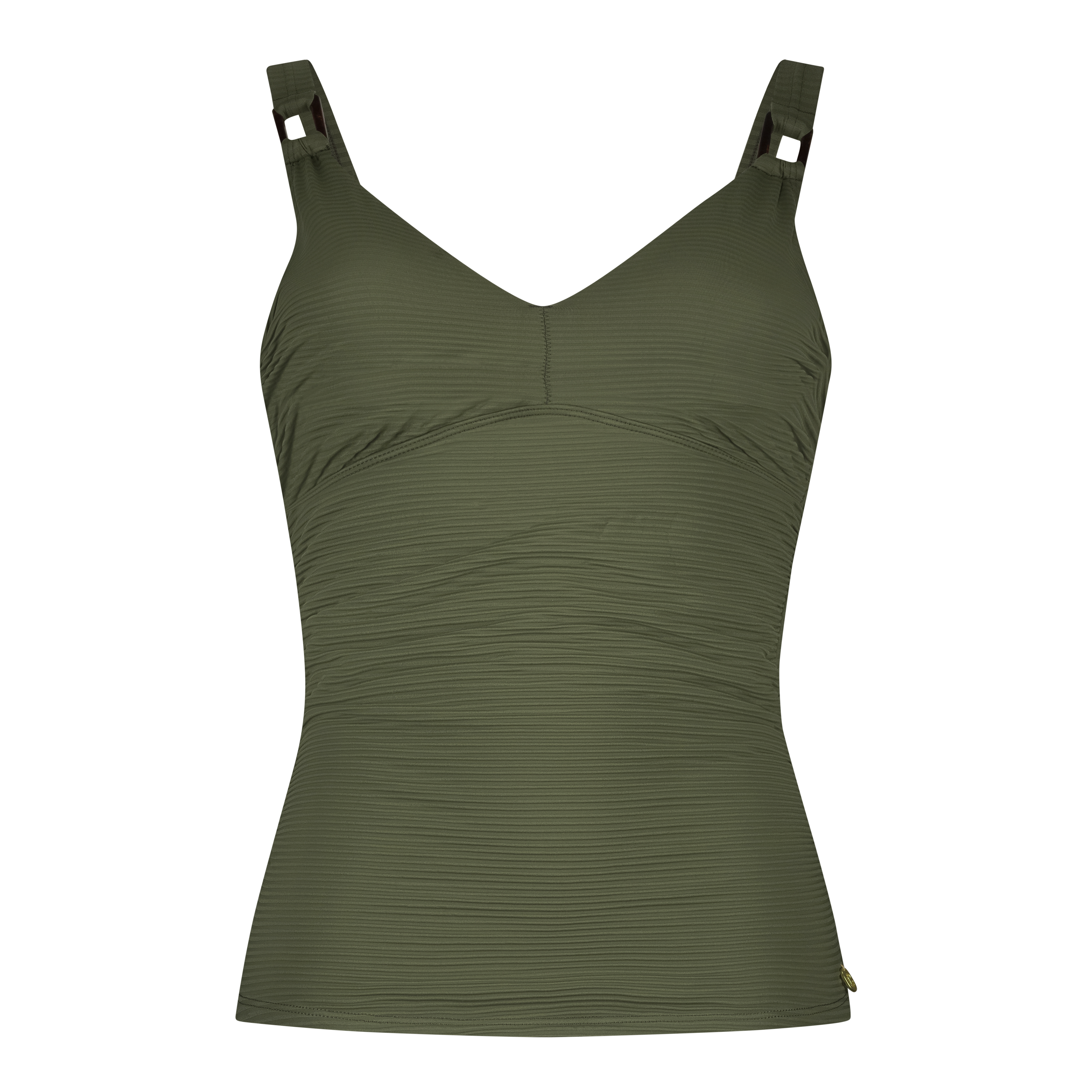 V-neck tankini top deep olive 
