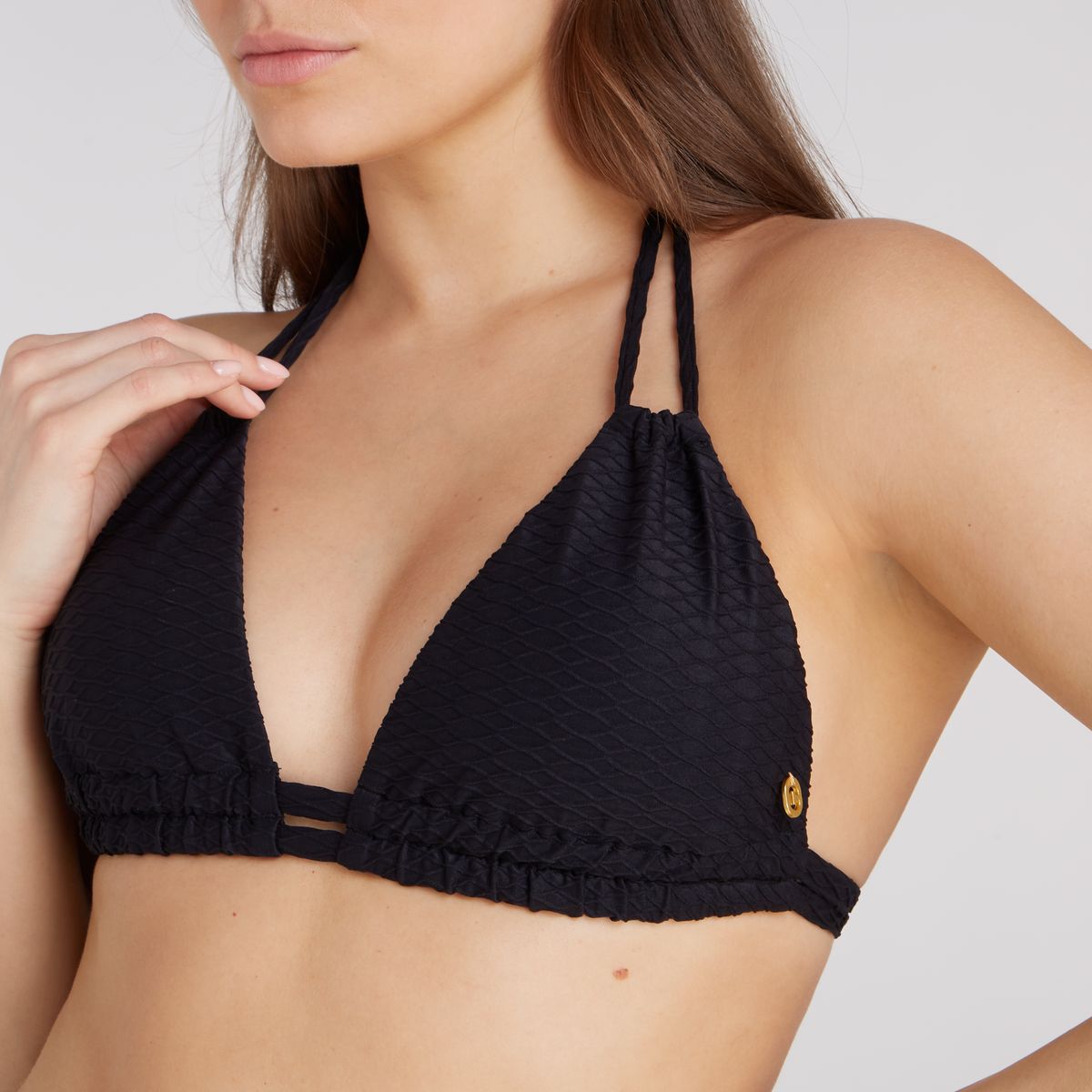 slide triangle bikini top black snake