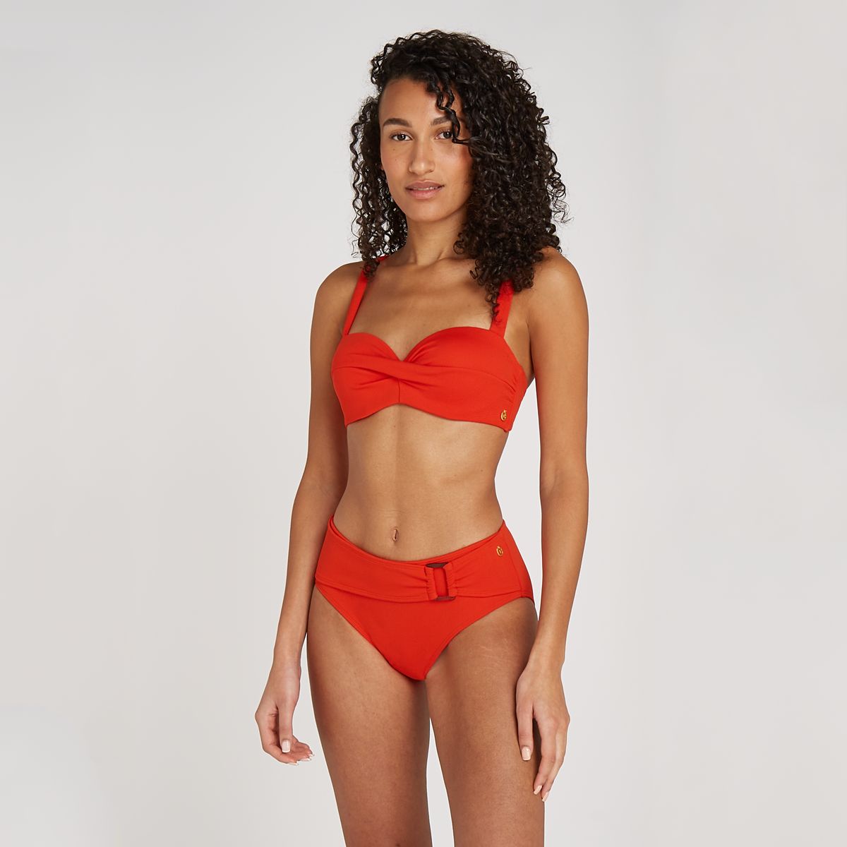 Twisted bikini top summer red relief