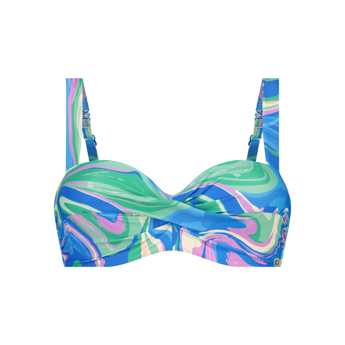 Twisted bikini top swirl