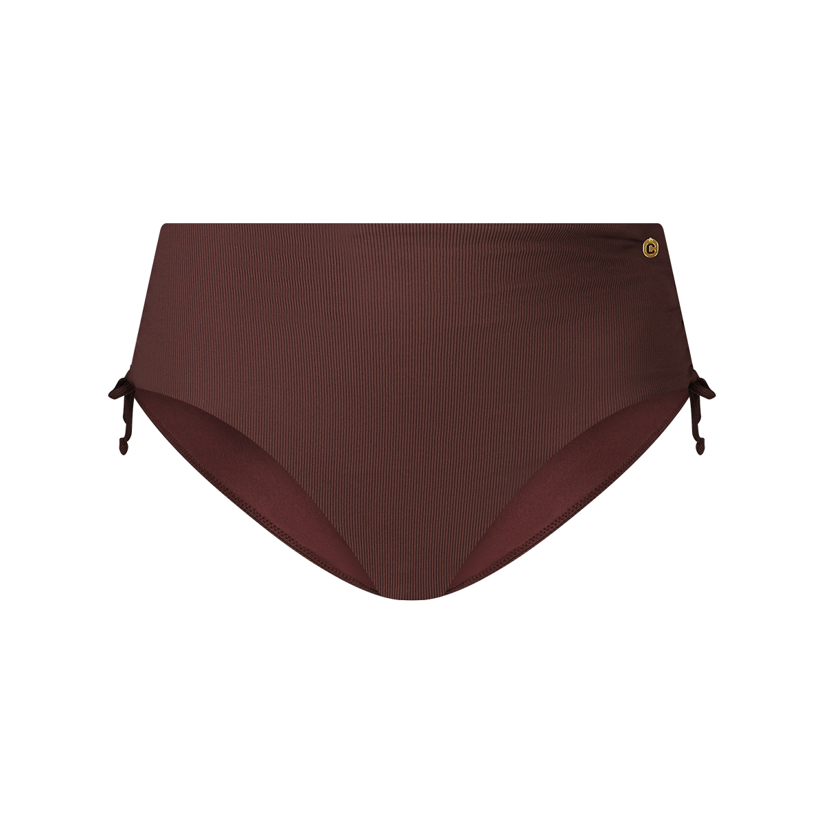 high waist bikini bottom chocolate rib maat 38