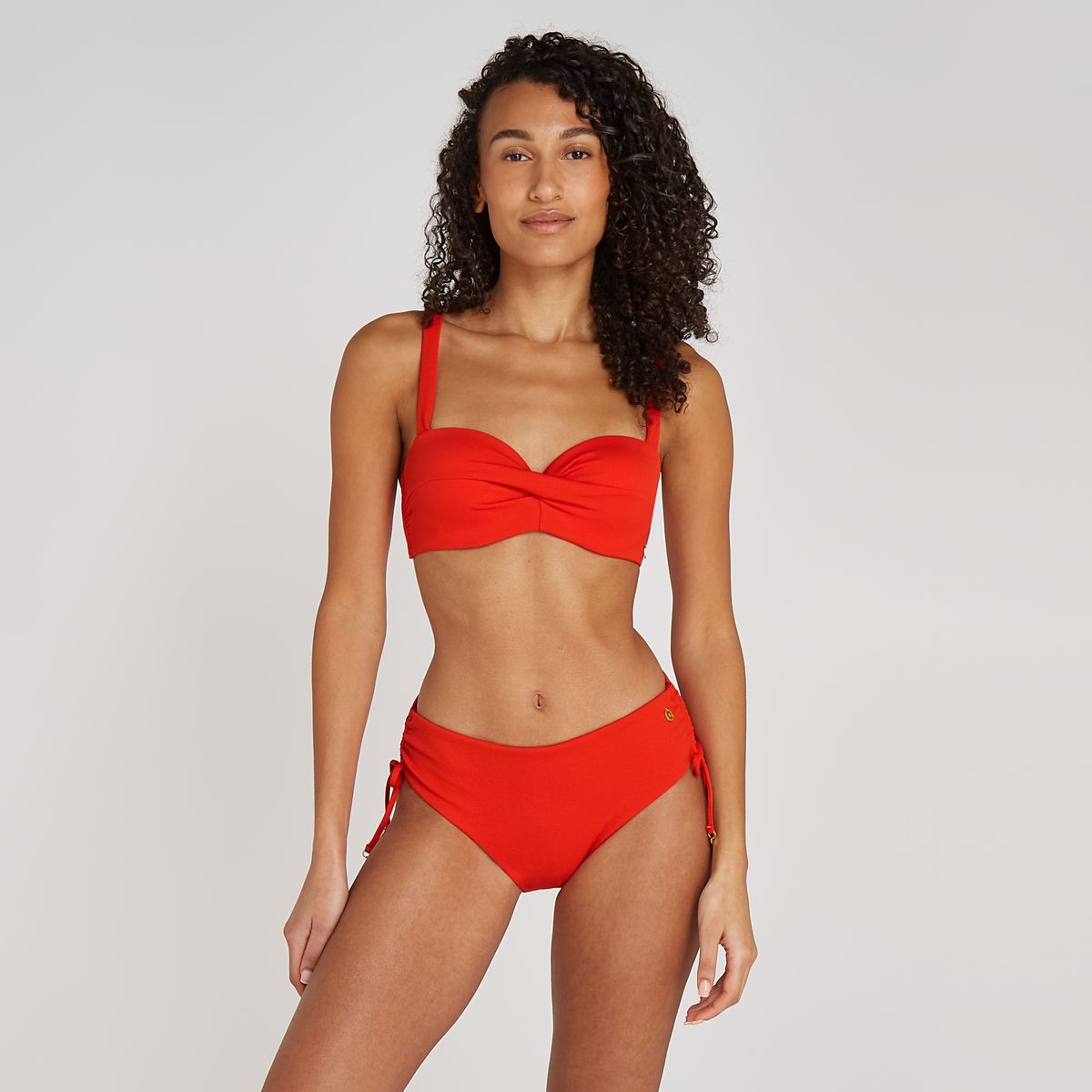 Bikini bottom midi bow summer red relief