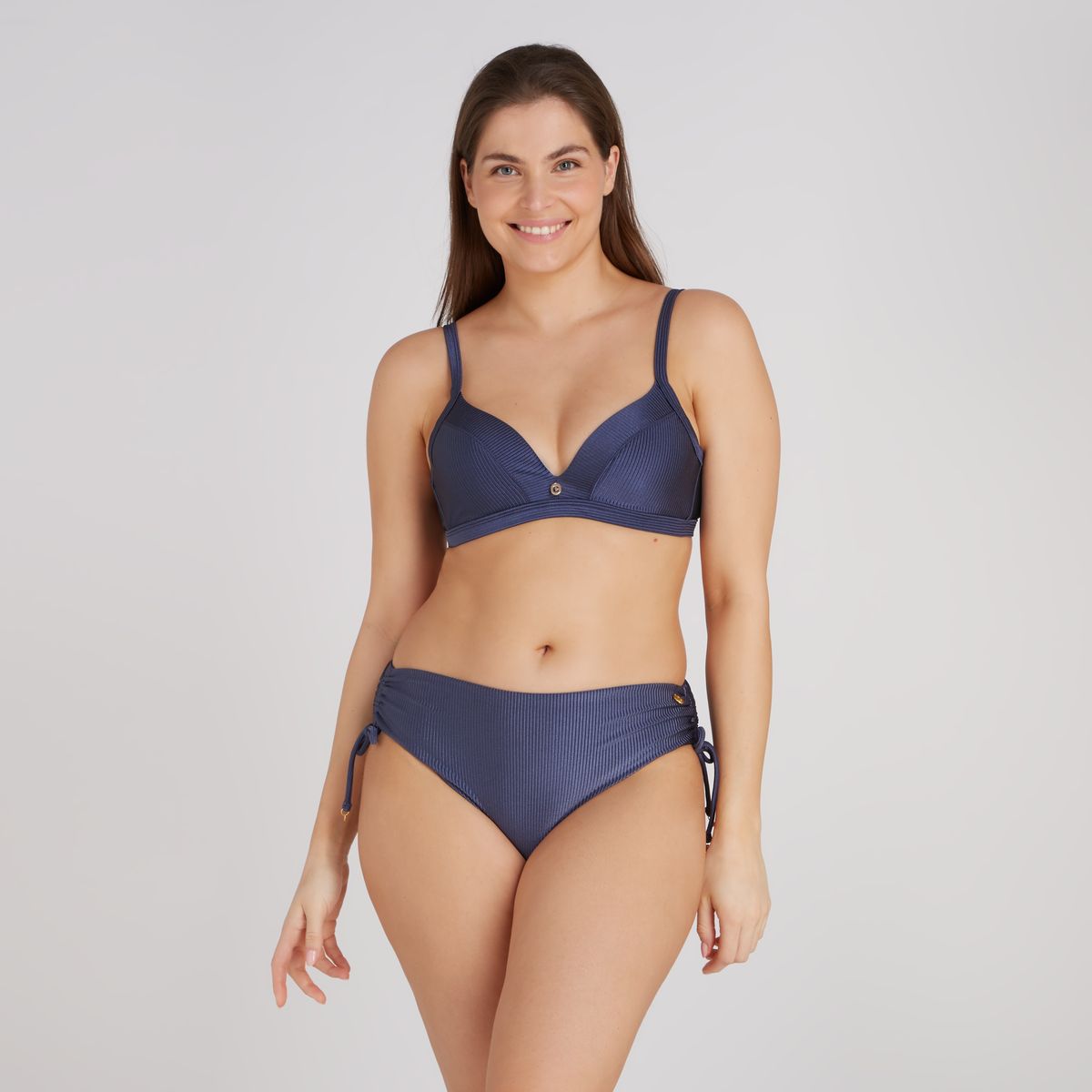 triangle bikini top shiny indigo