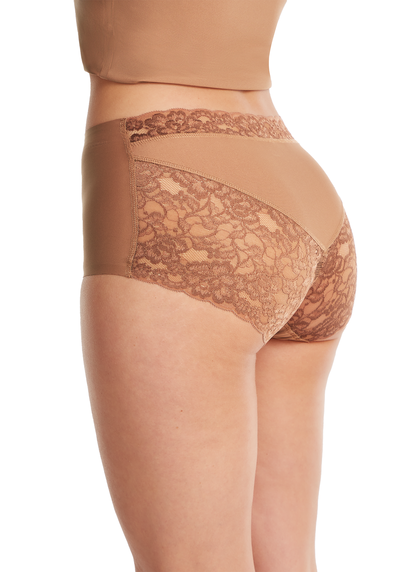 High waist met kant hazelnut High waist met kant hazelnut