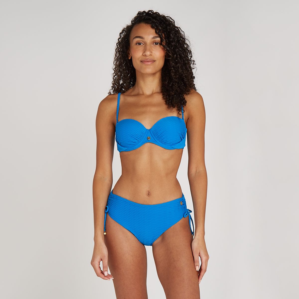 Bikini bottom midi bow blue snake