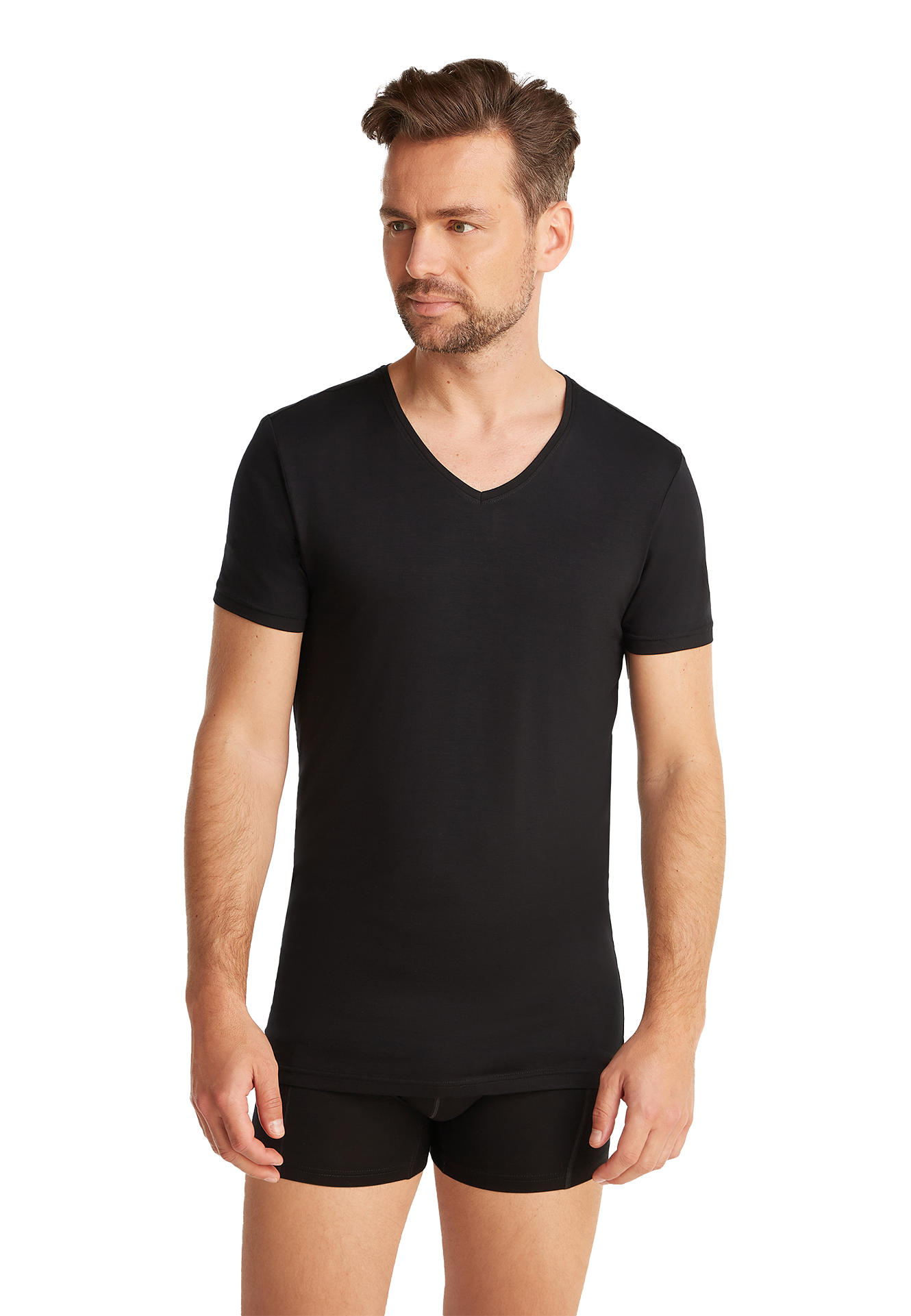 T-shirt v-hals zwart