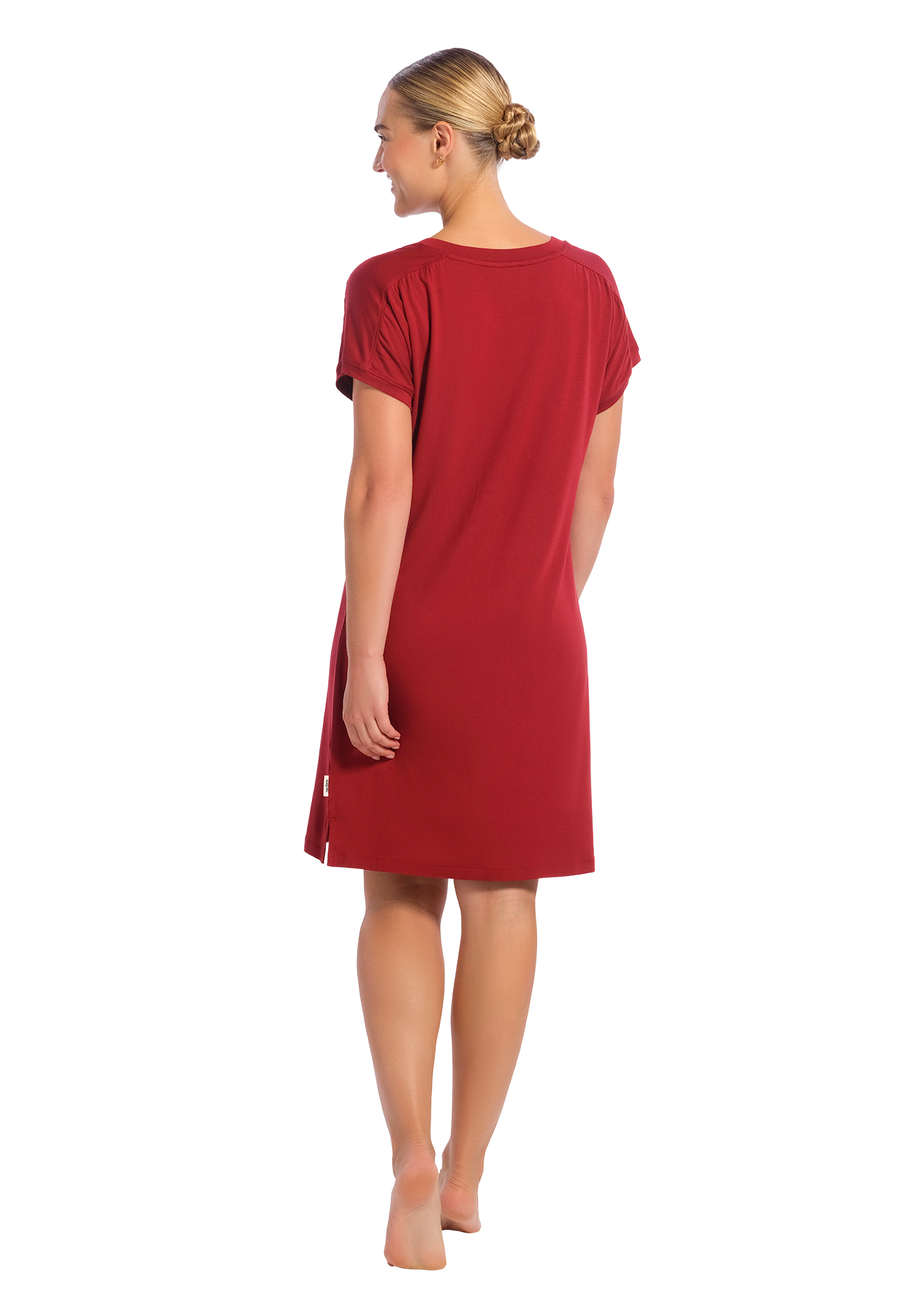 Jurk met korte mouw velvet red 