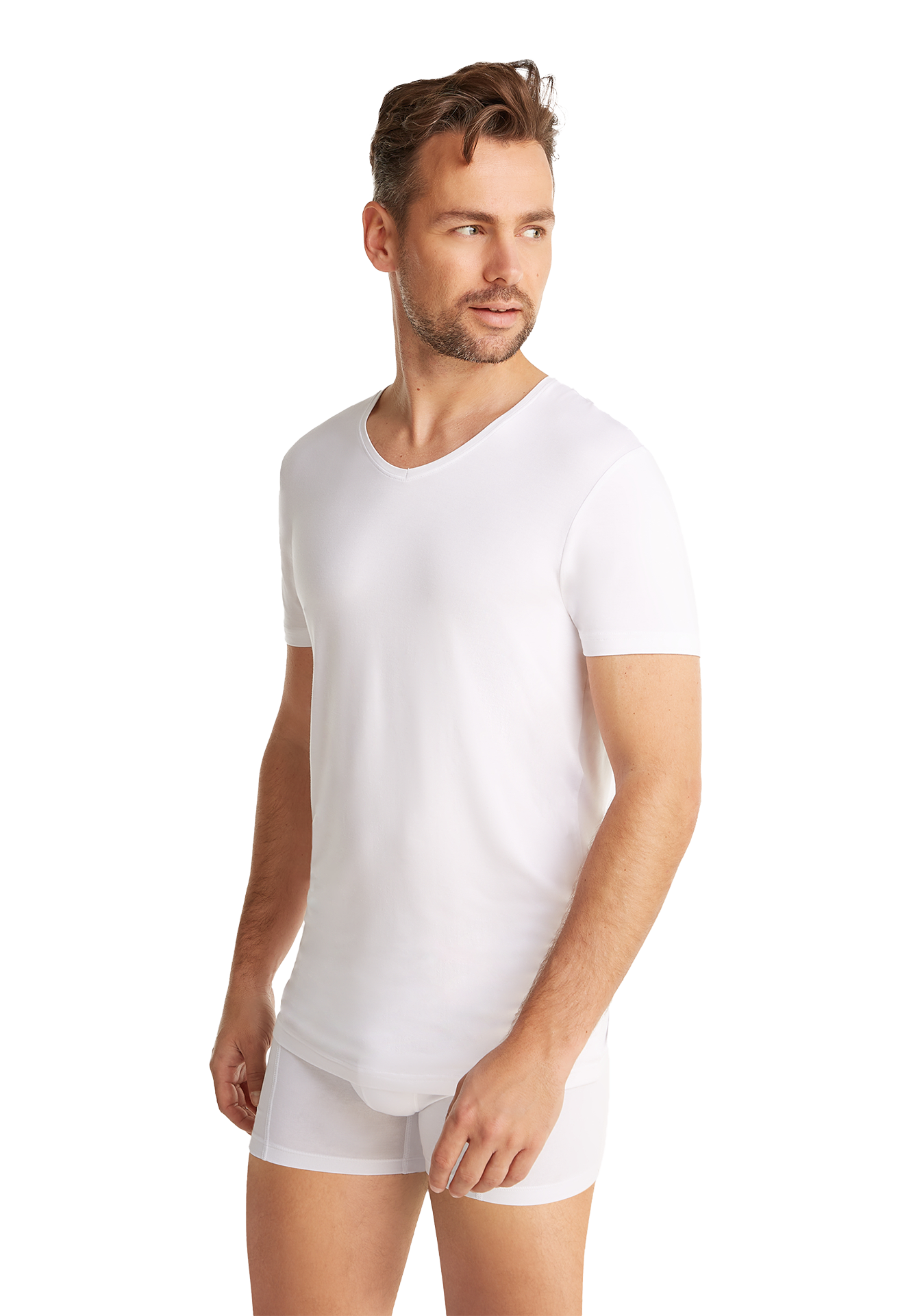 Ten Cate heren Bamboe T-shirt V-hals  - XL  - Wit