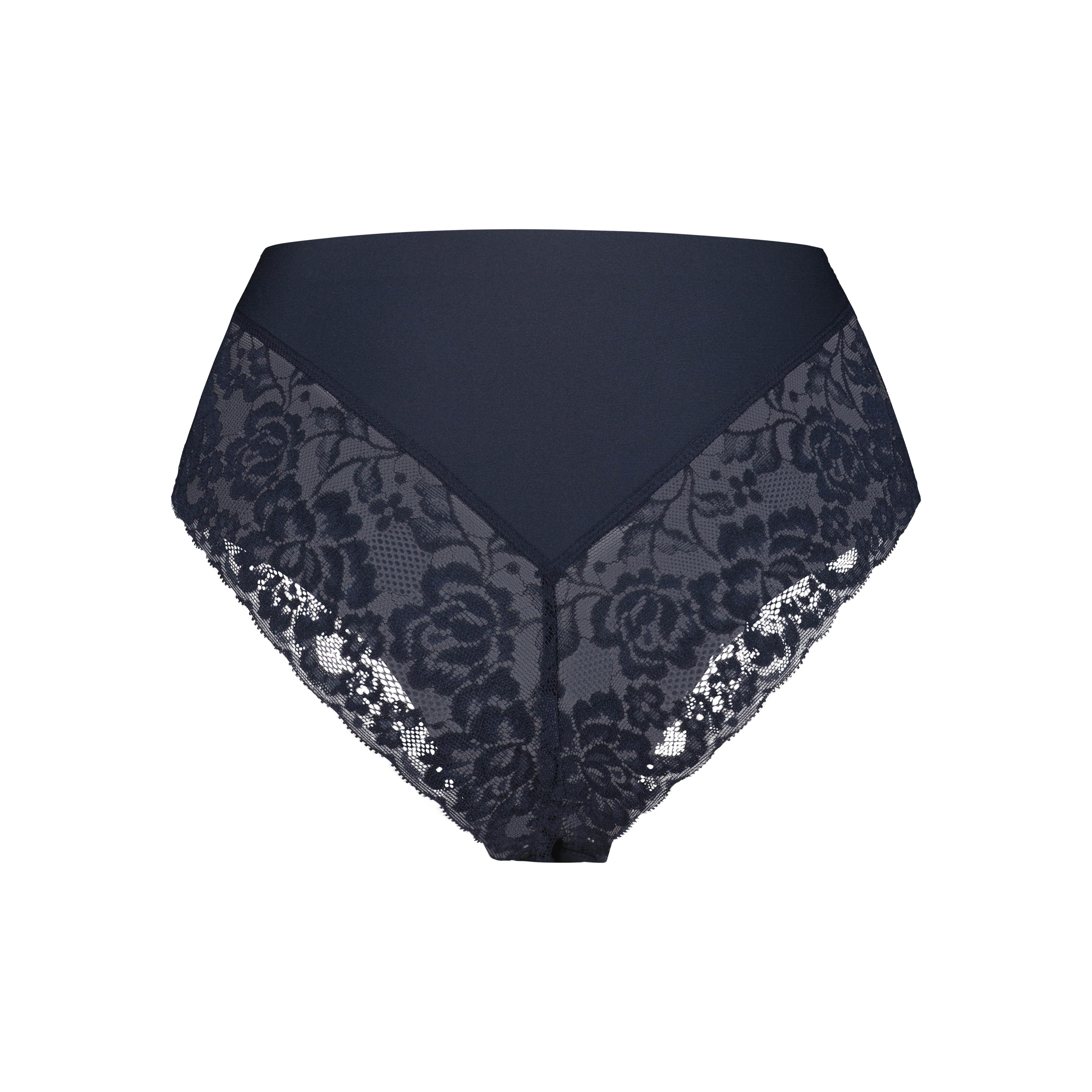 high waist brazilian met kant dark navy