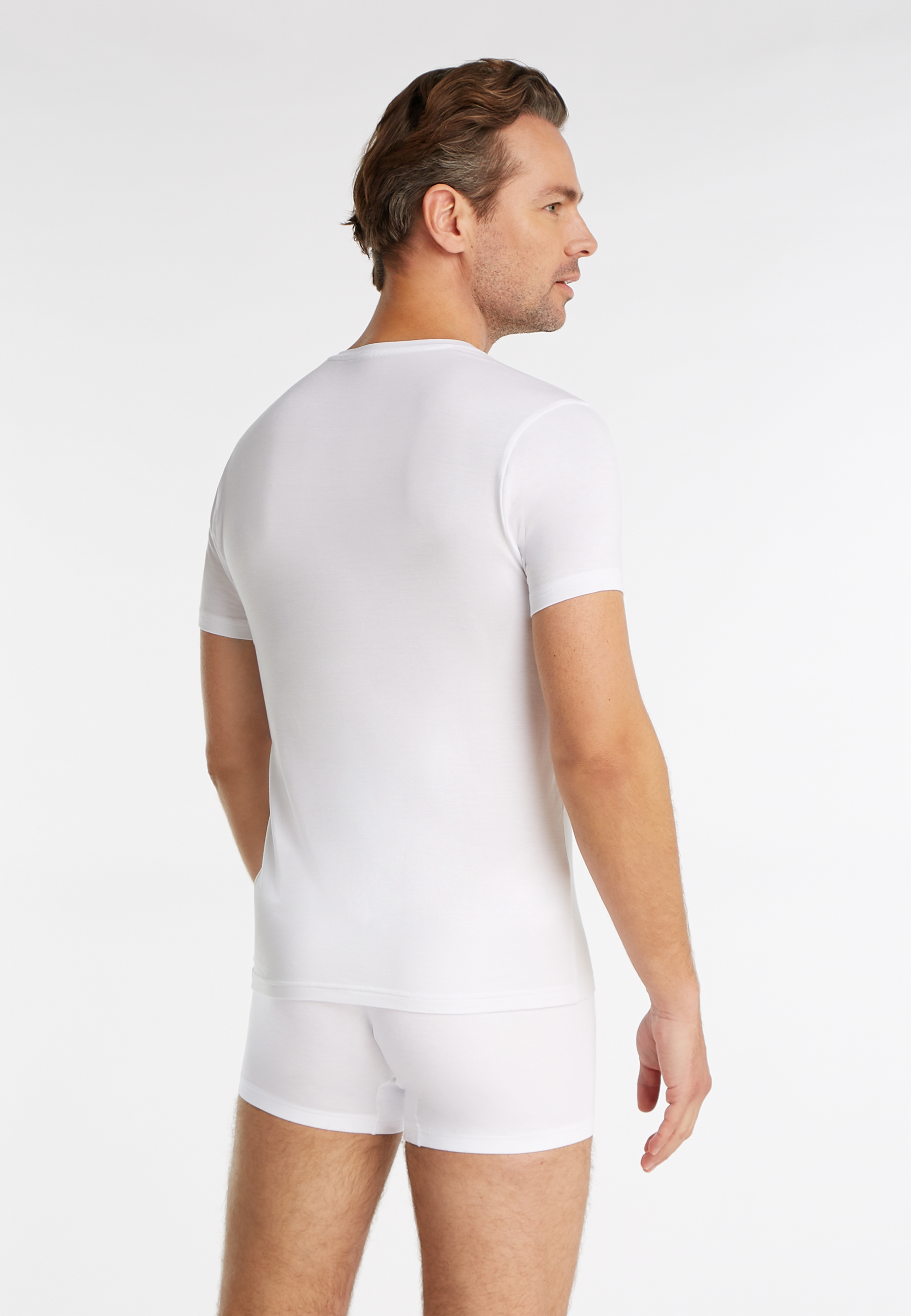 V-neck t-shirt wit  V-neck t-shirt wit