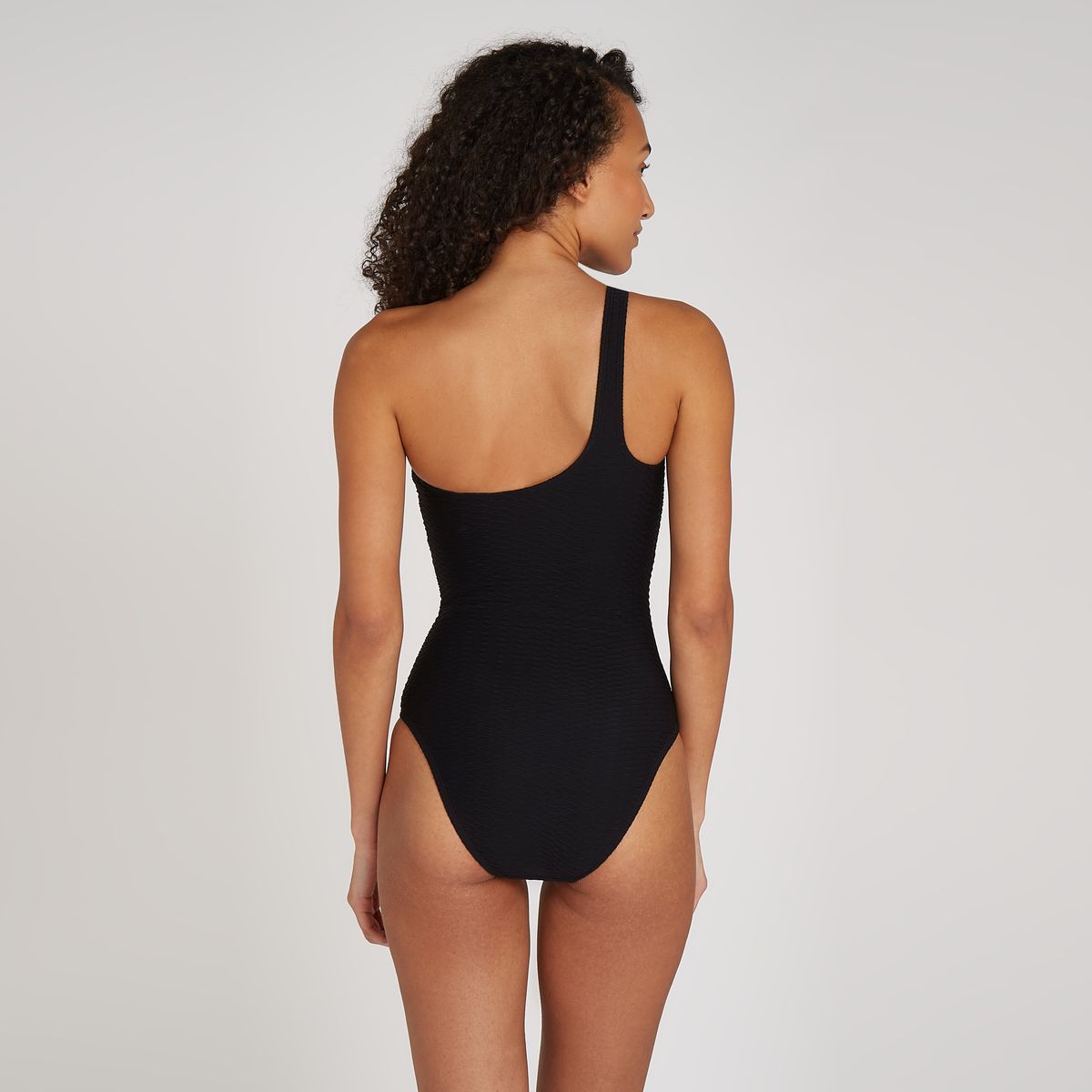 swimsuit one shoulder black snake