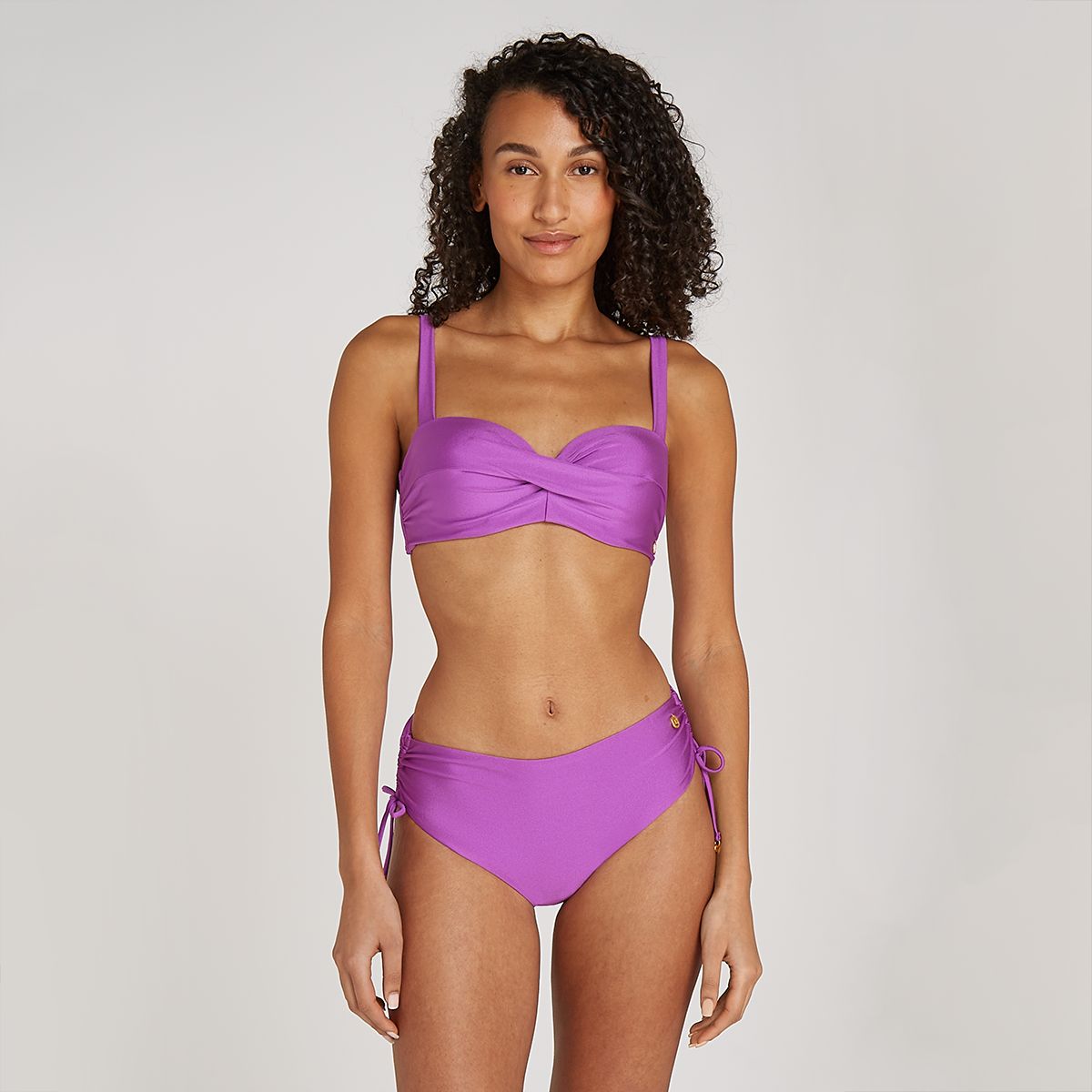 Twisted bikini top shiny lilac