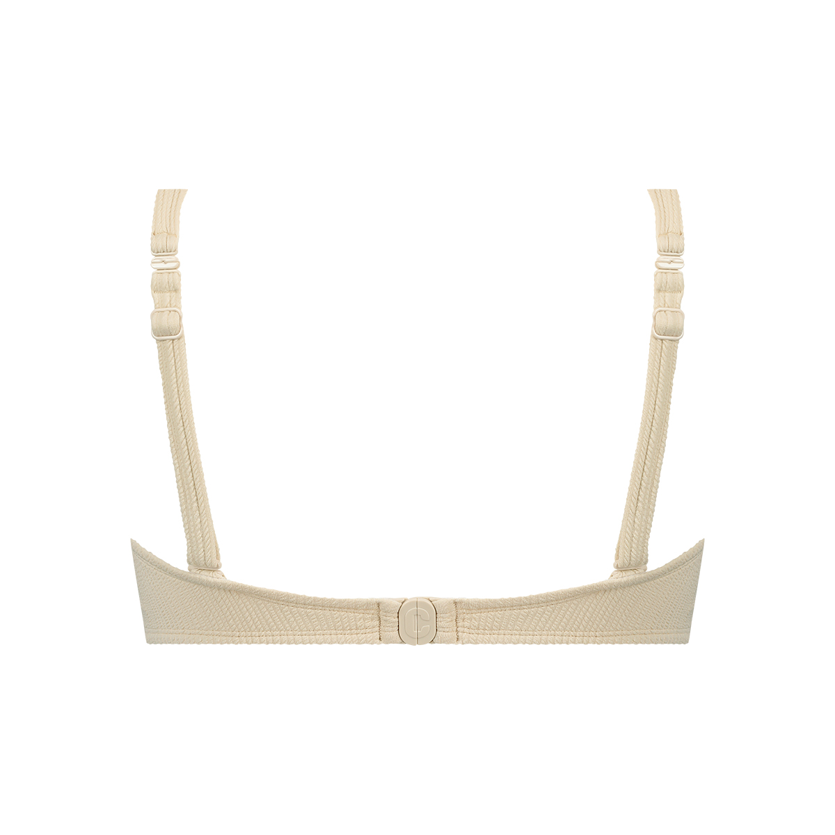 Twisted bikini top off white relief