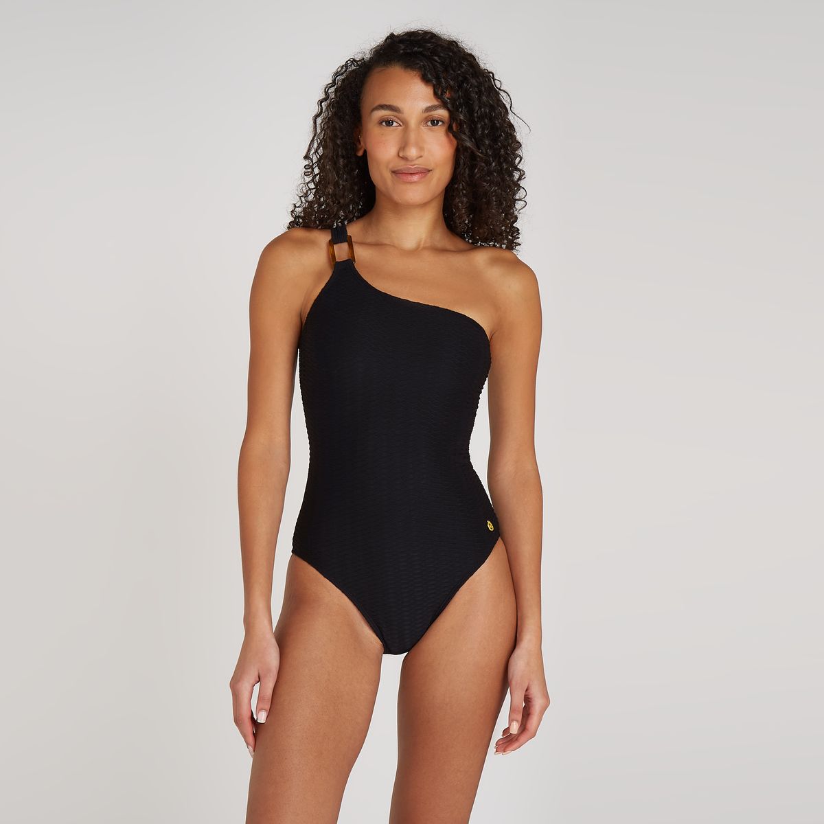 swimsuit one shoulder black snake