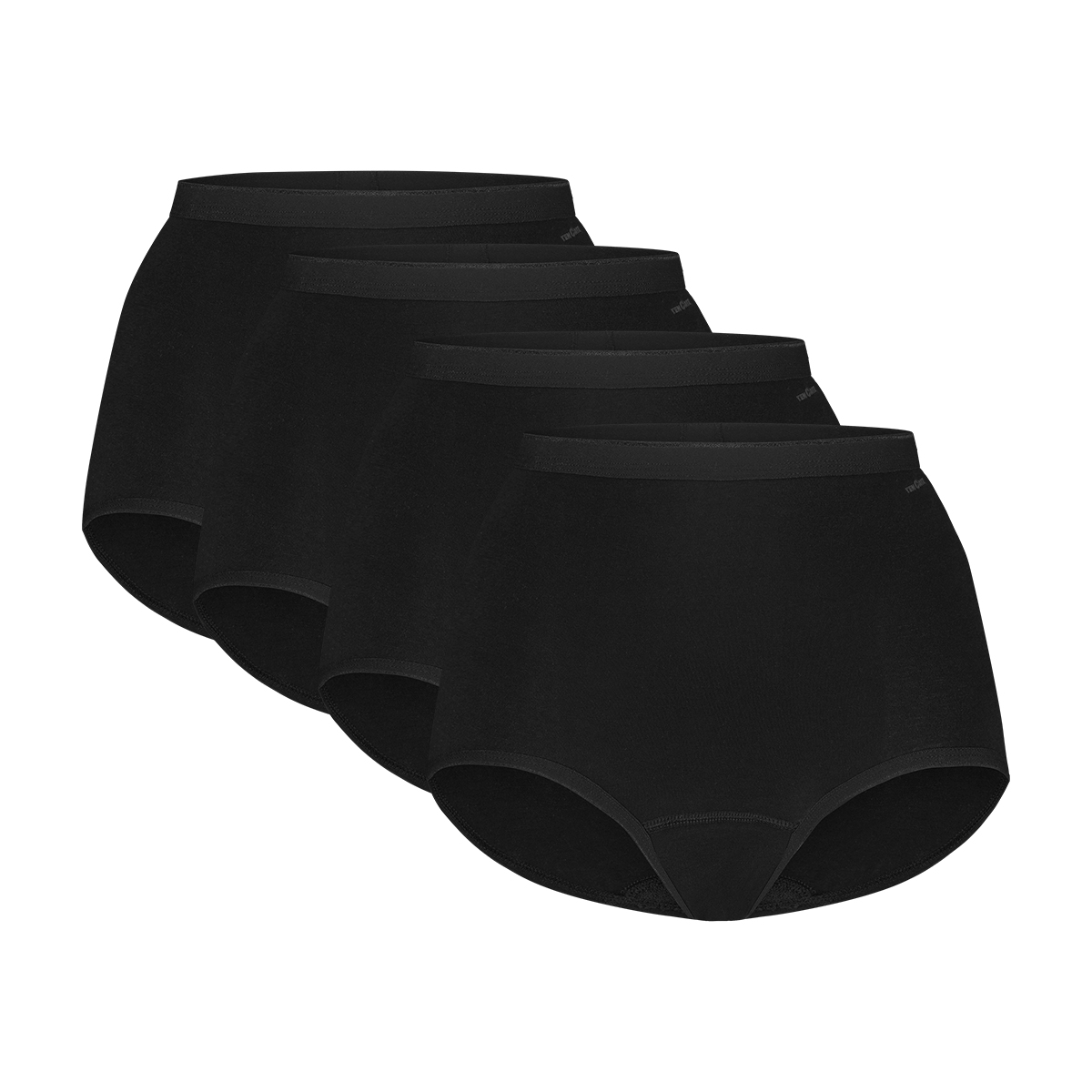 high waist zwart 4 pack