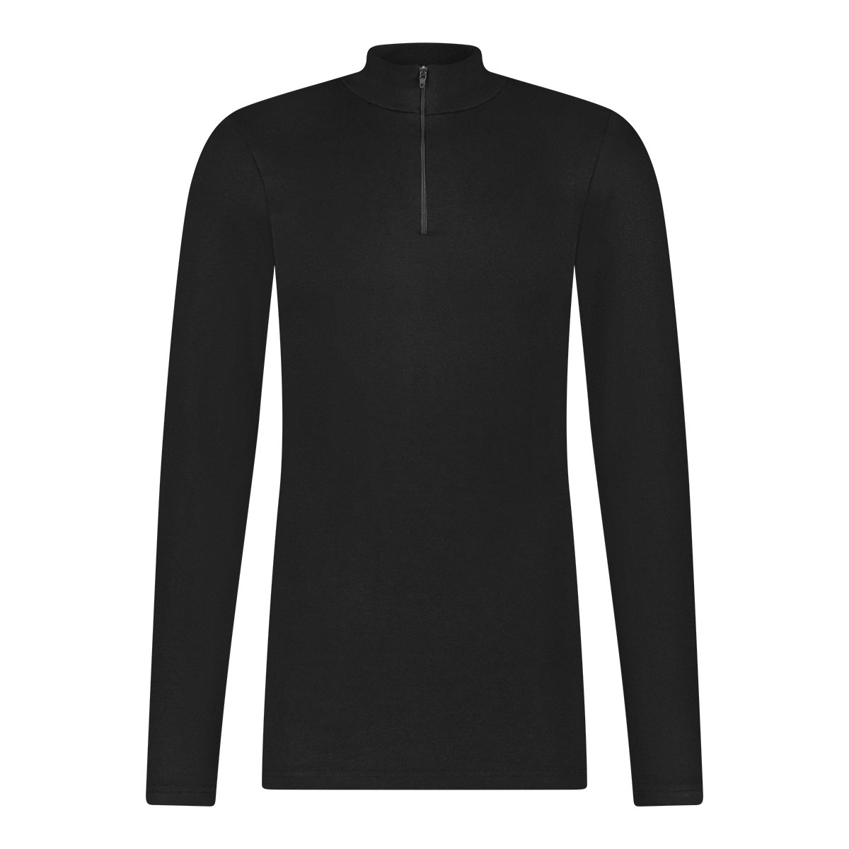 Thermo long sleeve high neck zipper zwart 