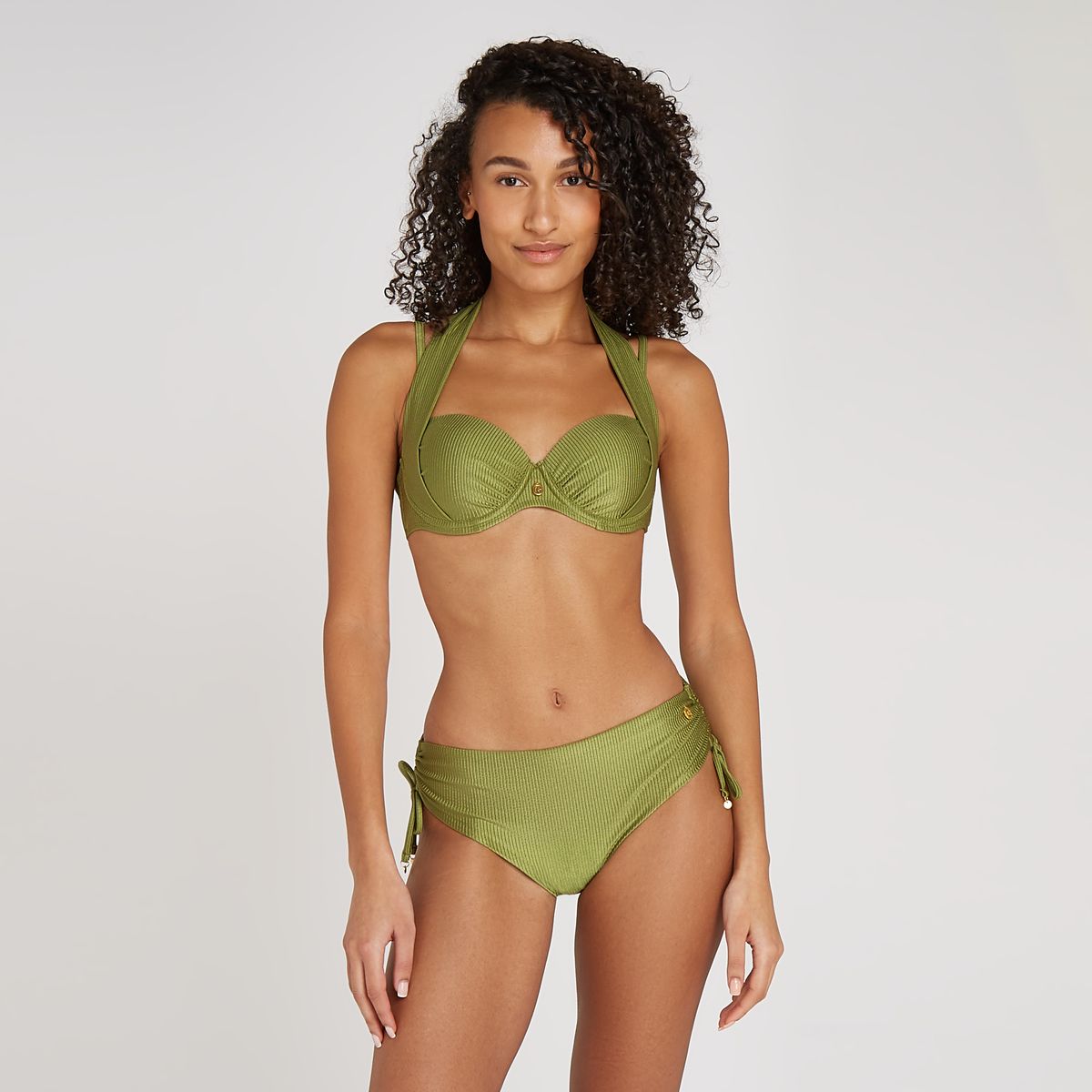 multiway bikini top shiny green