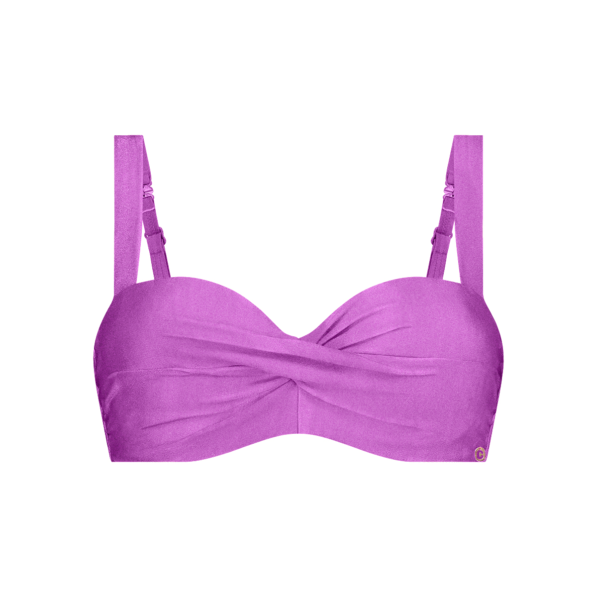 Twisted bikini top shiny lilac
