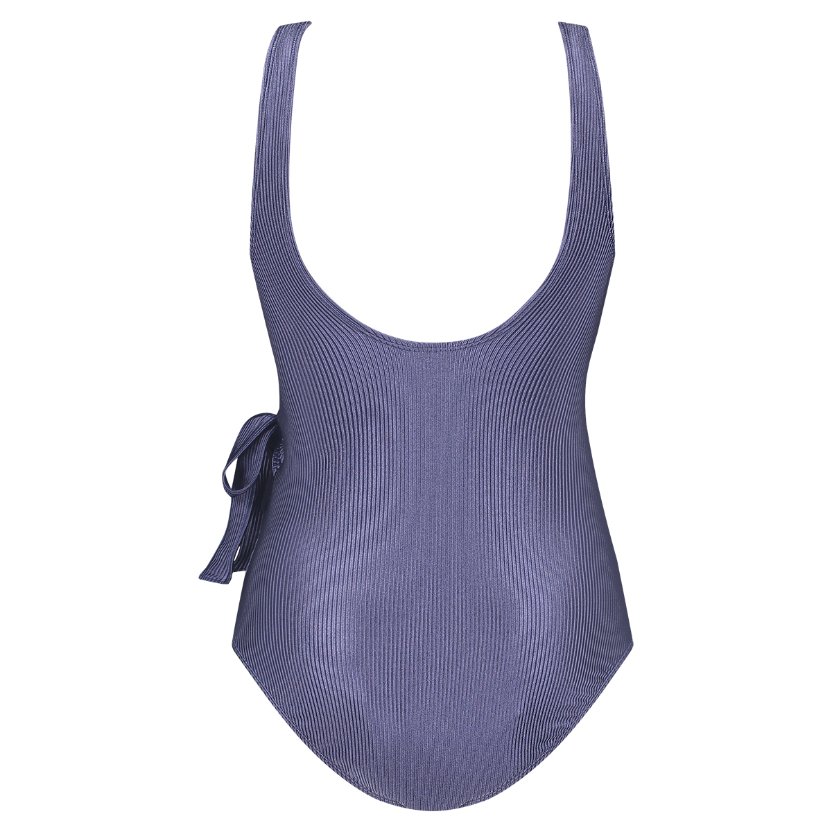 swimsuit v-neck shiny indigo