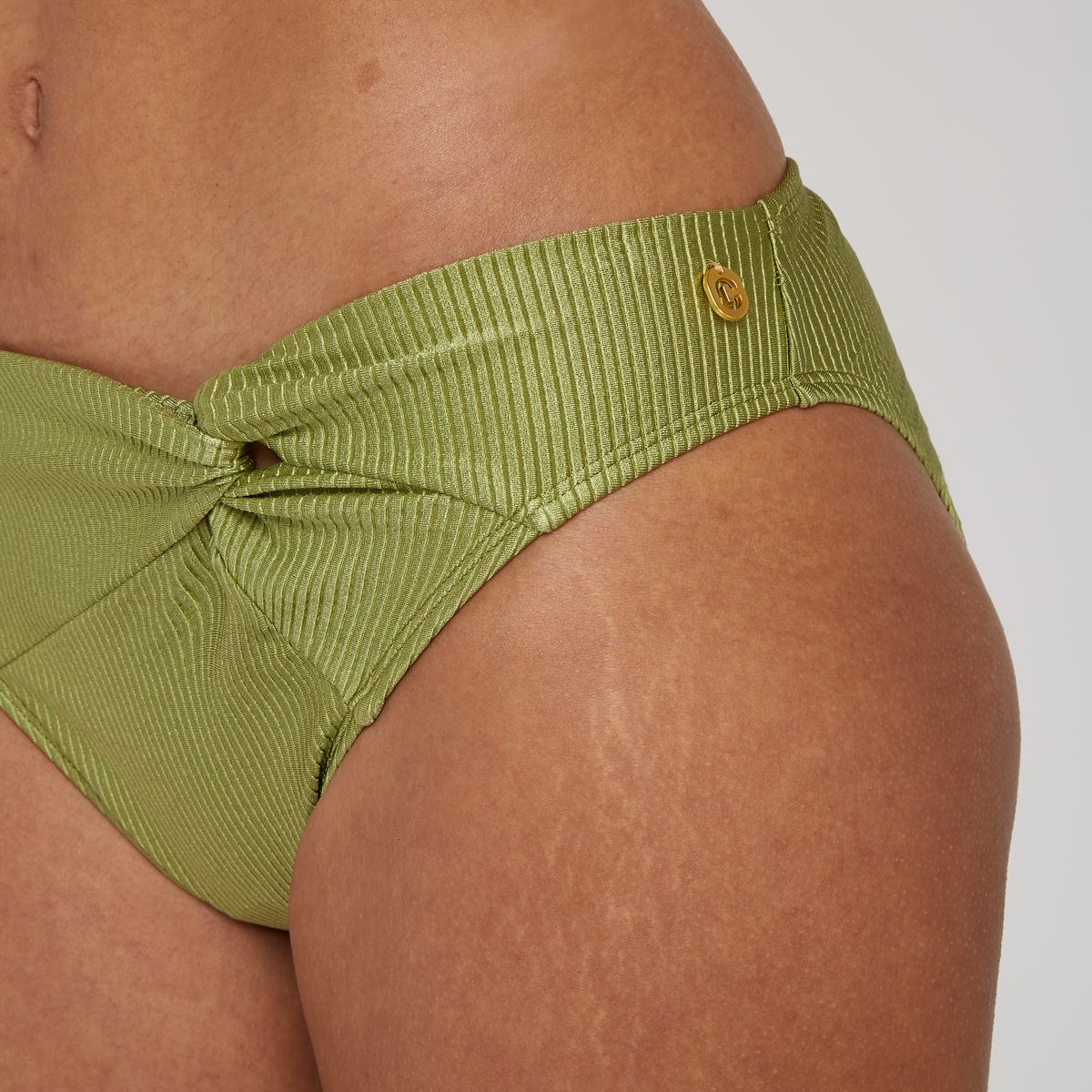 knot bikini bottom shiny green