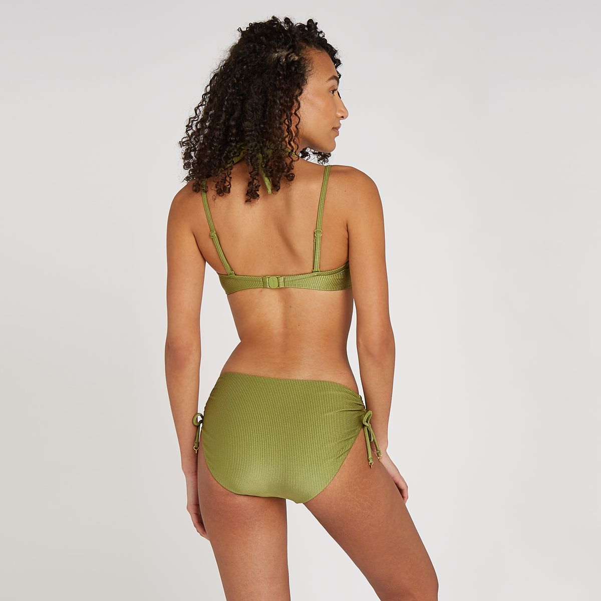 Bikini bottom midi bow shiny green