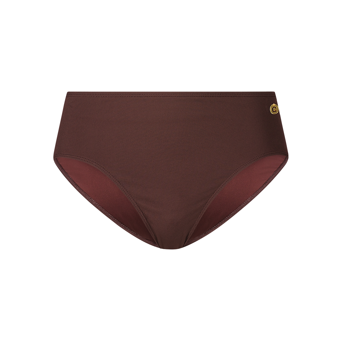 mid waist bikini bottom chocolate rib maat 42