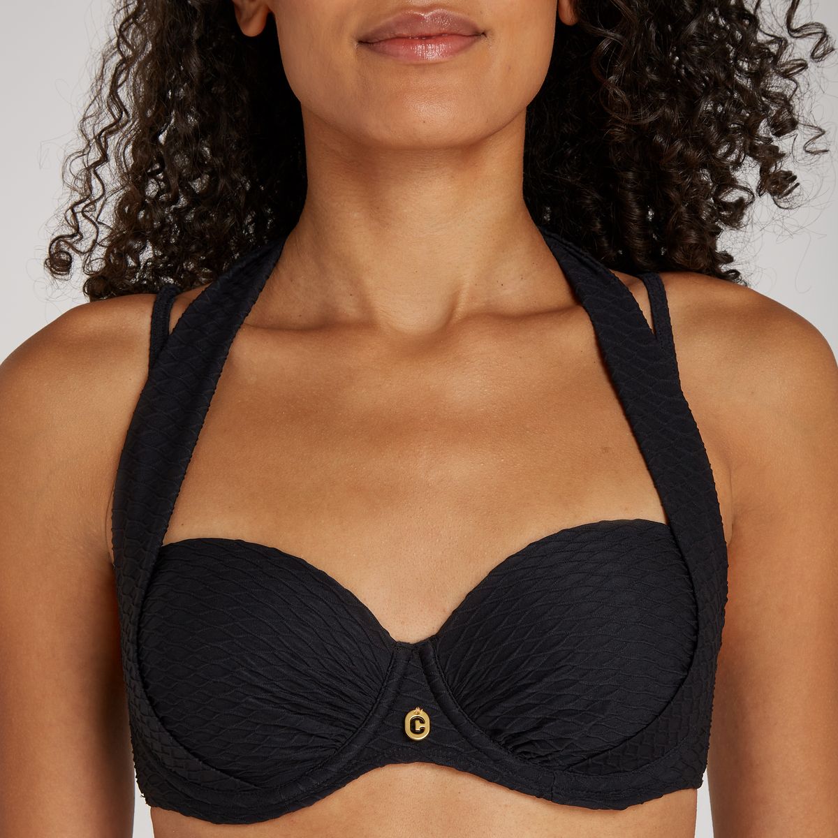 multiway bikini top black snake