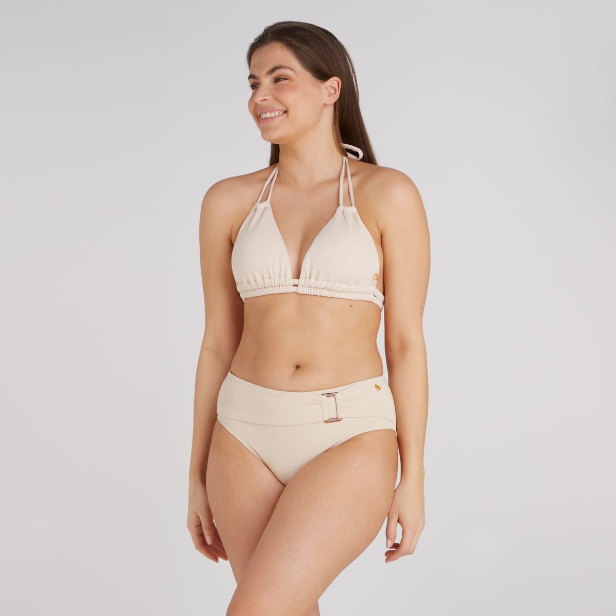 slide triangle bikini top off white relief