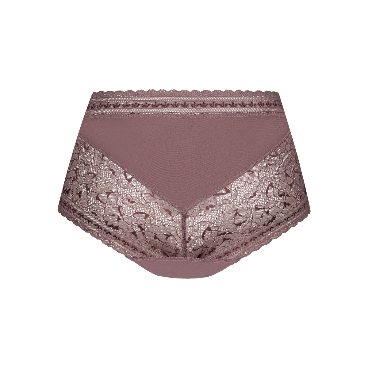 High waist met kant mauve 