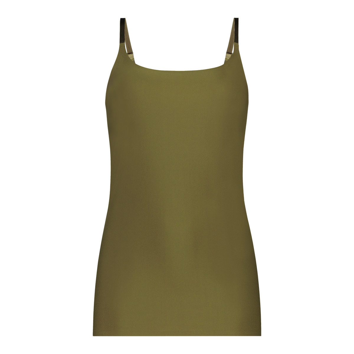 Spaghetti top olive green maat M