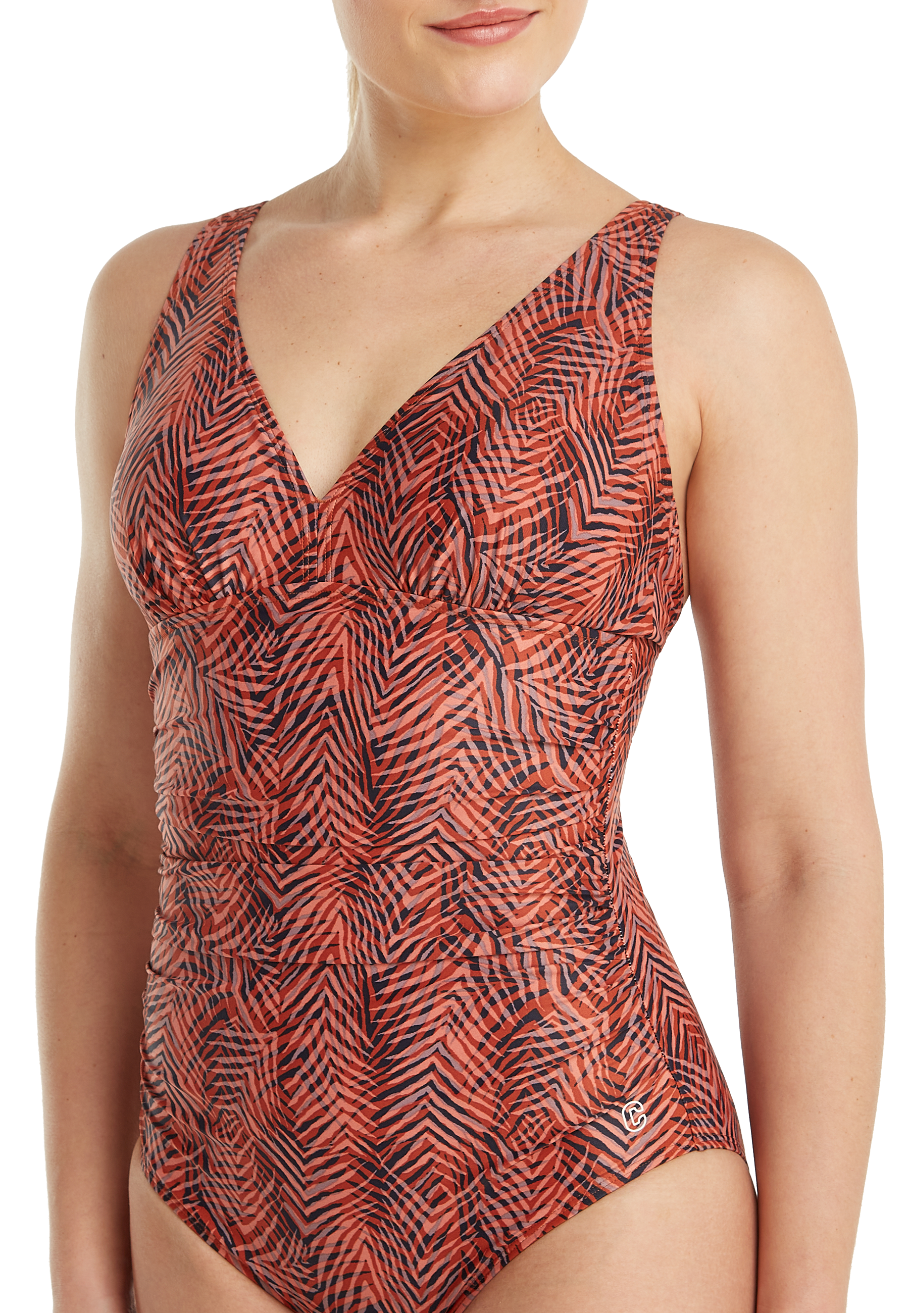 Badpak soft cup shape summer leaves navy