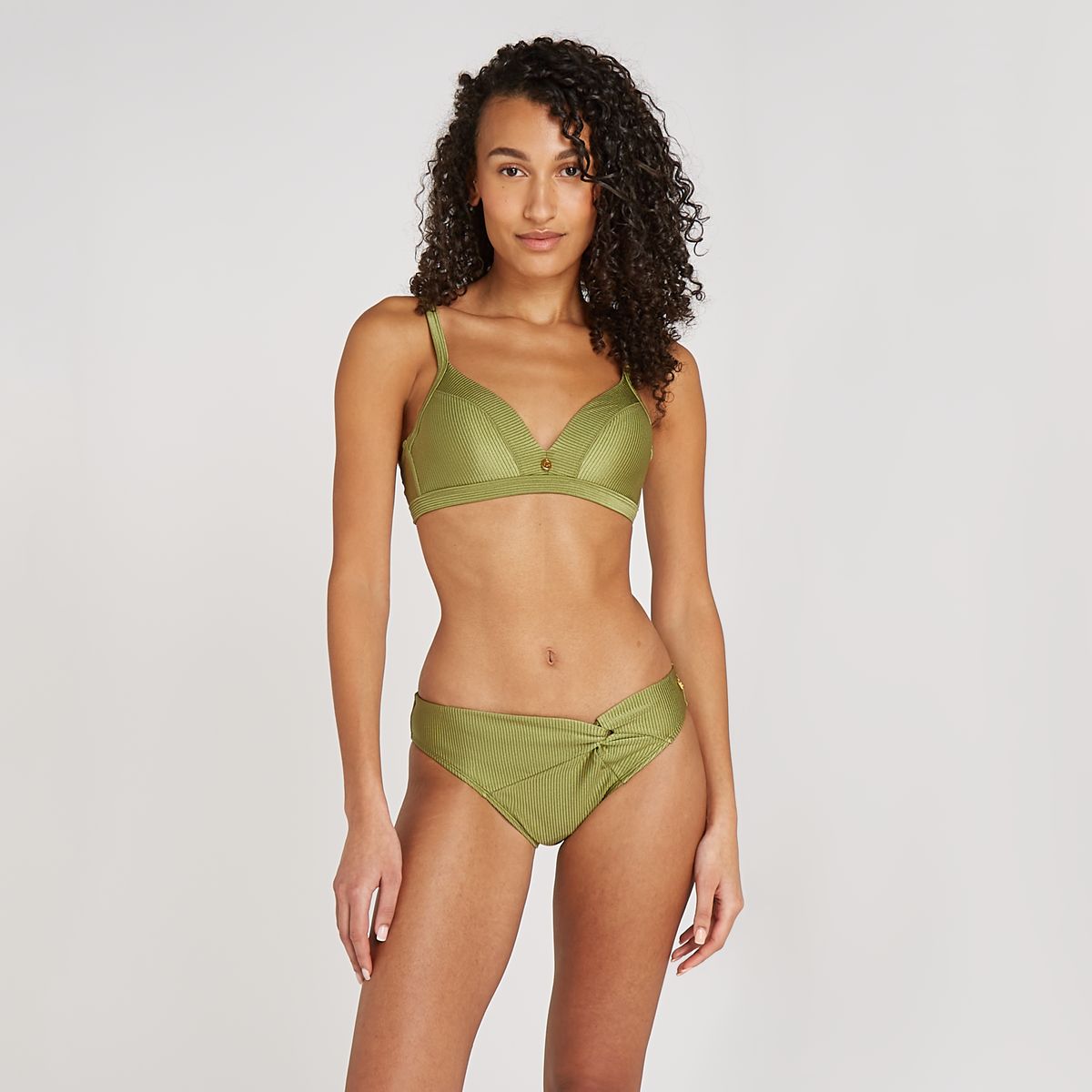 knot bikini bottom shiny green