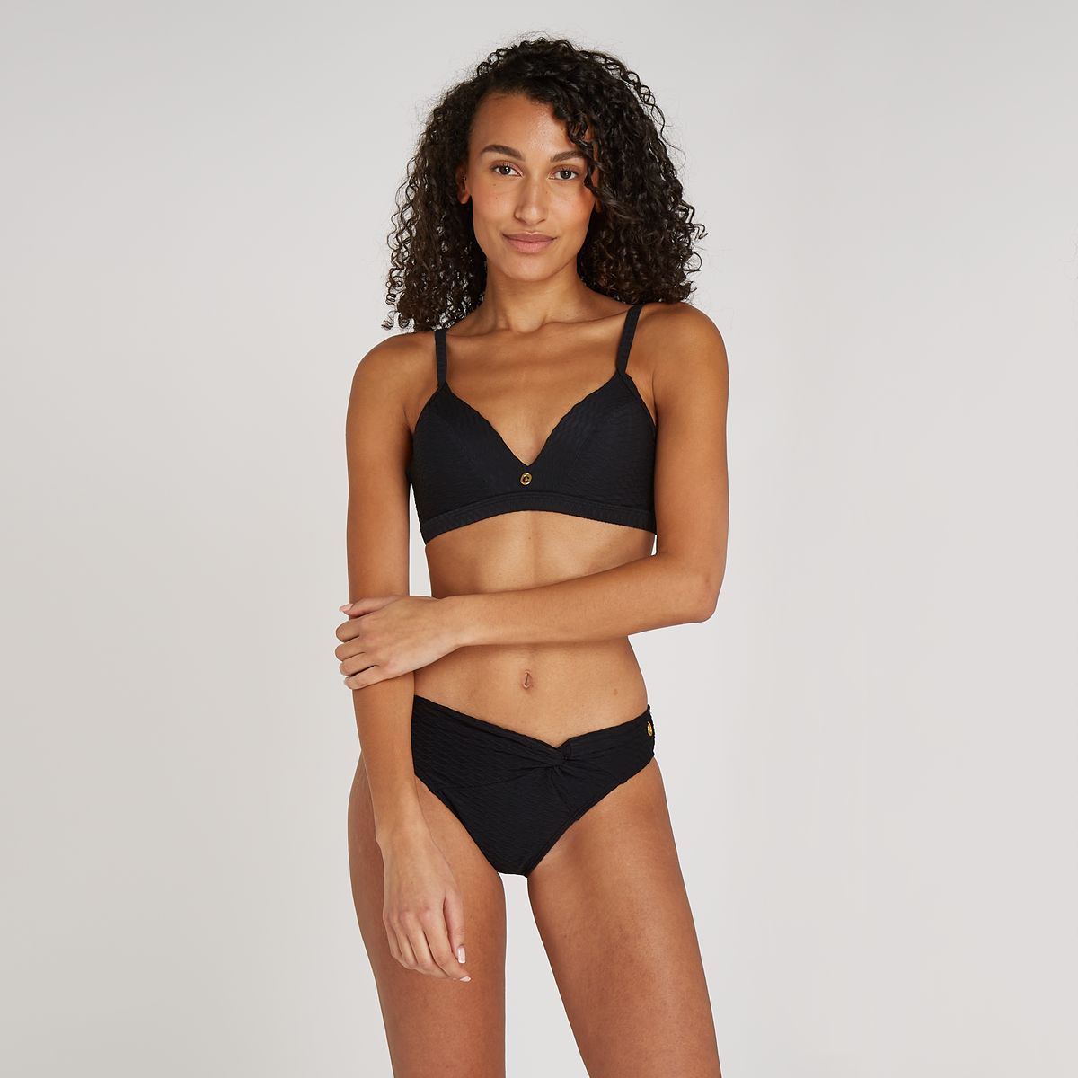 triangle bikini top black snake