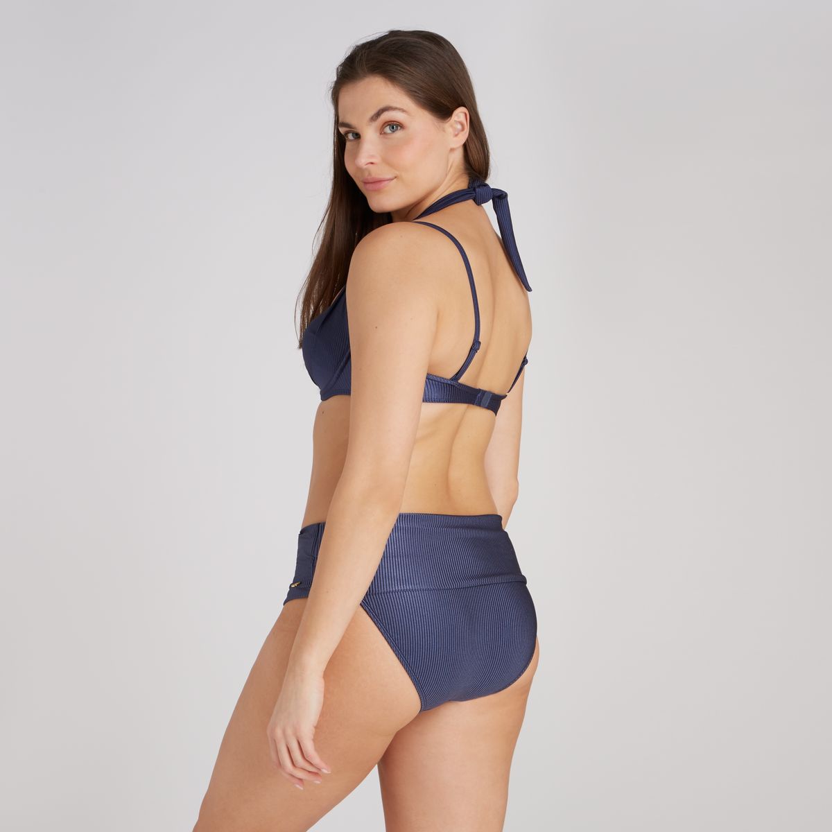 Flipover bikini bottom shiny indigo