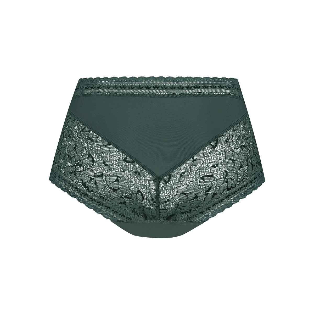 High waist met kant soft green