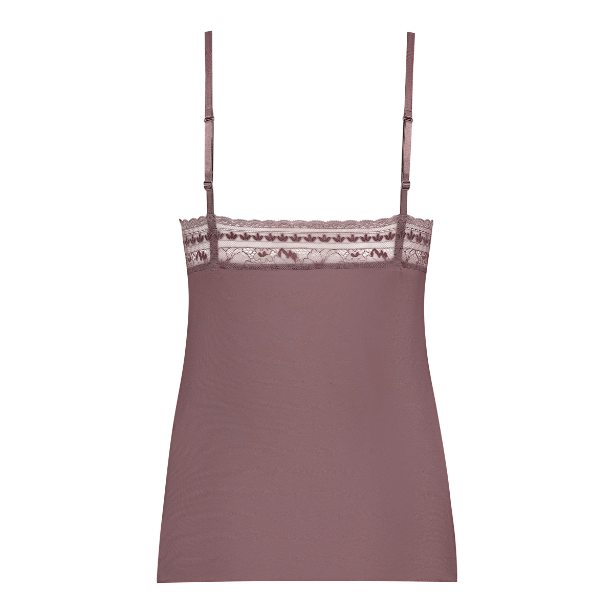 spaghetti top met kant v-neck mauve 