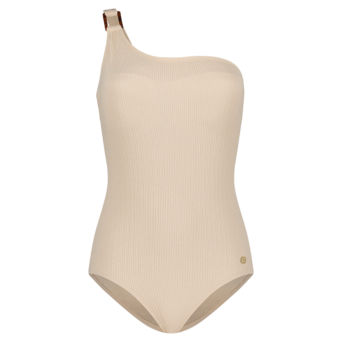swimsuit one shoulder off white relief