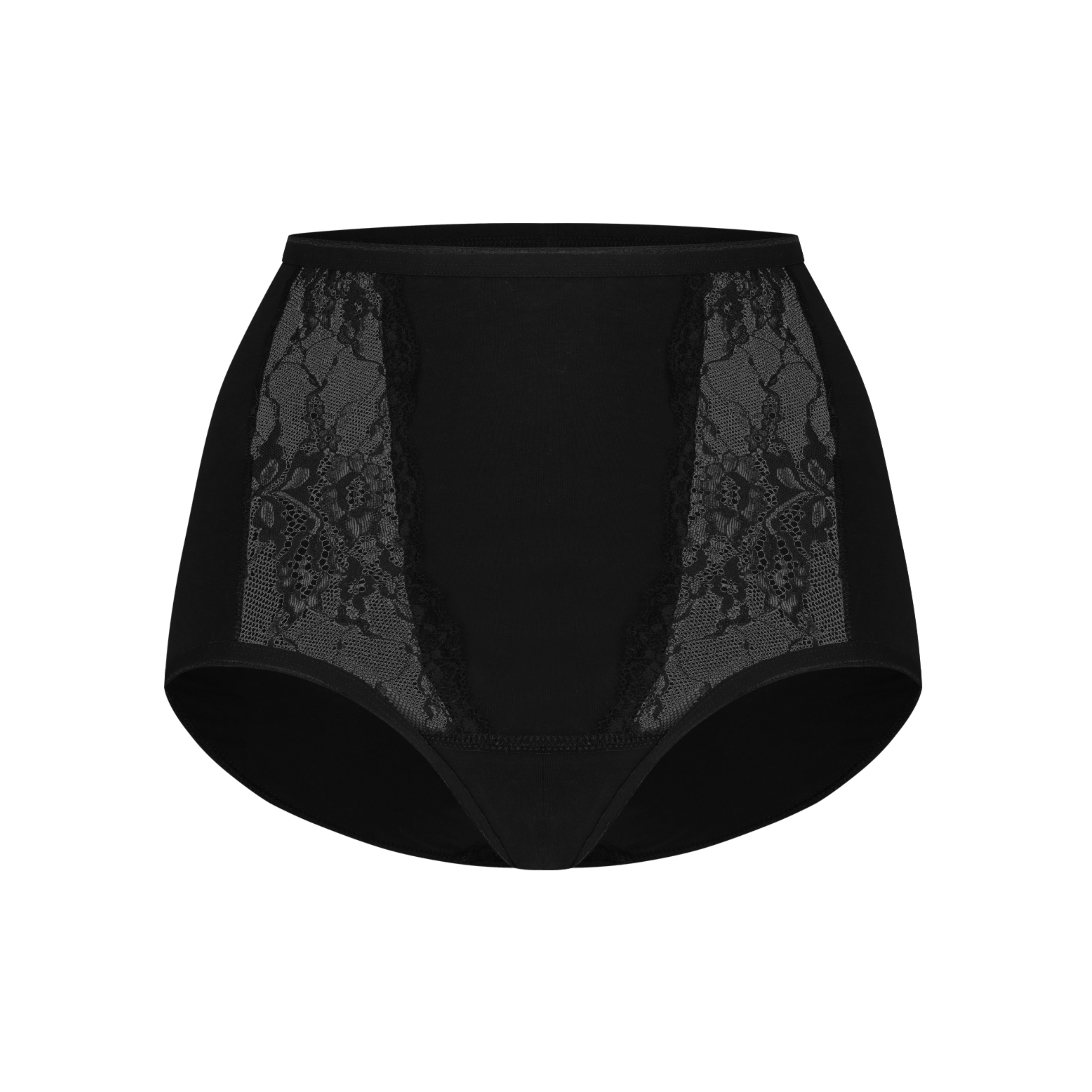 high waist met kant zwart