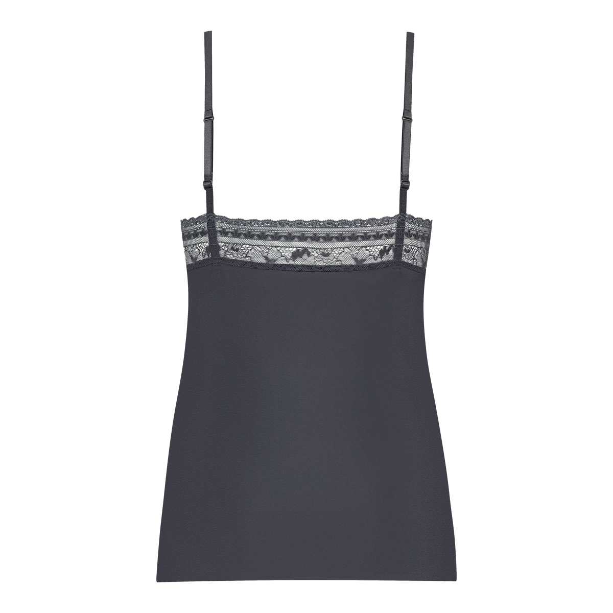 spaghetti top met kant v-neck anthracite  spaghetti top met kant v-neck anthracite