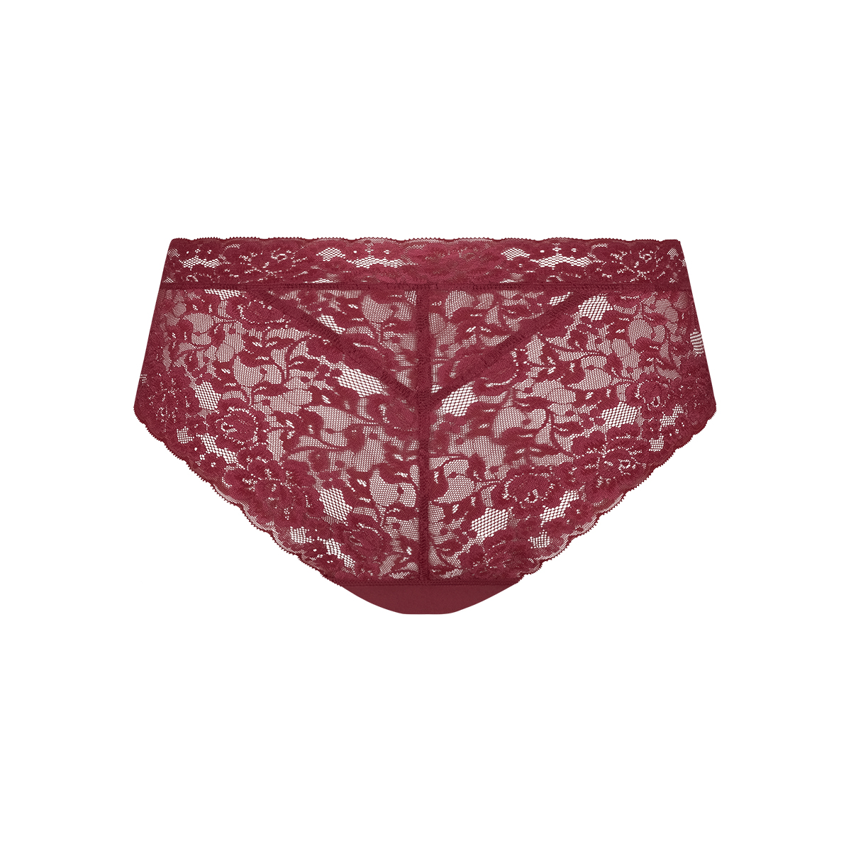 Hipster met kant velvet red 