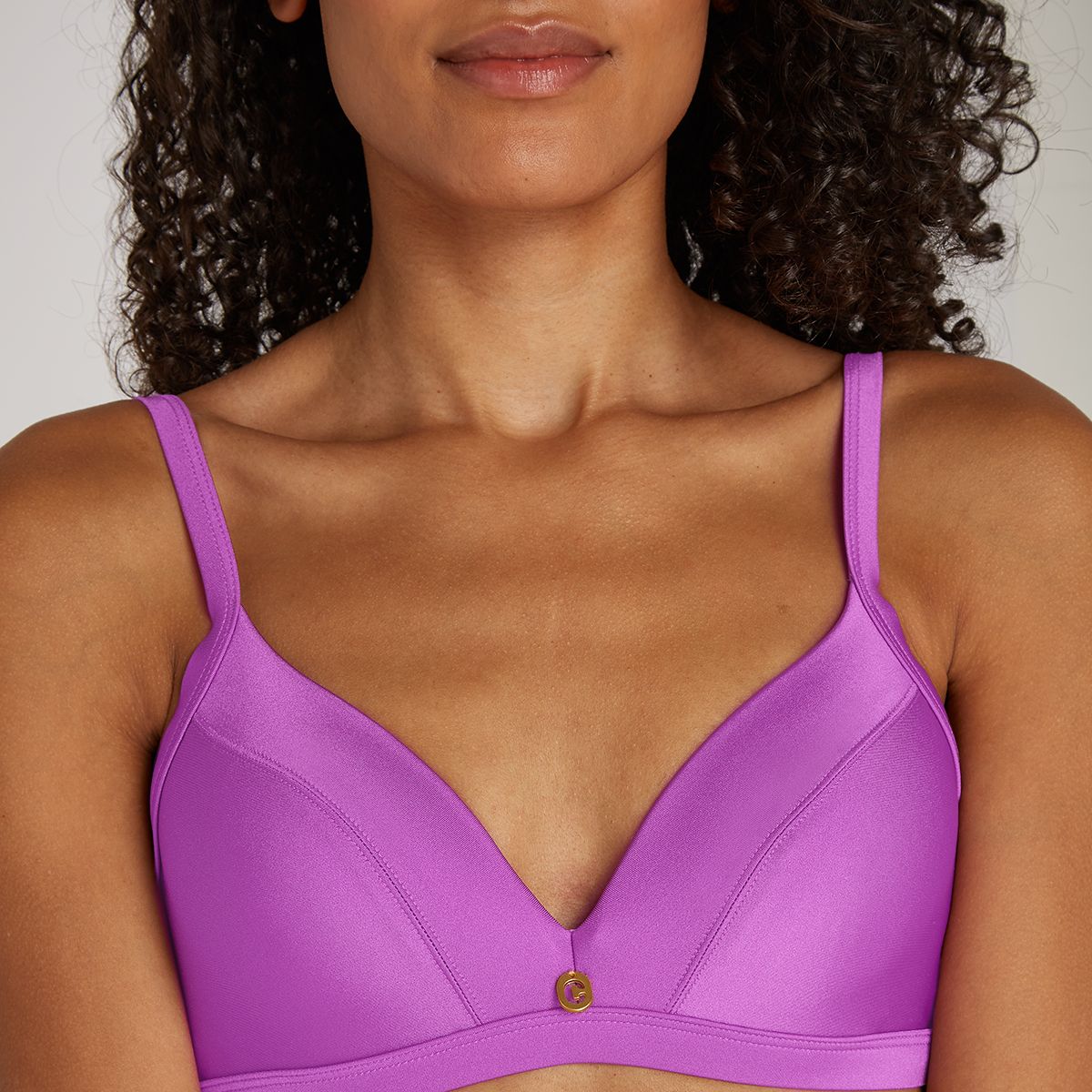 triangle bikini top shiny lilac